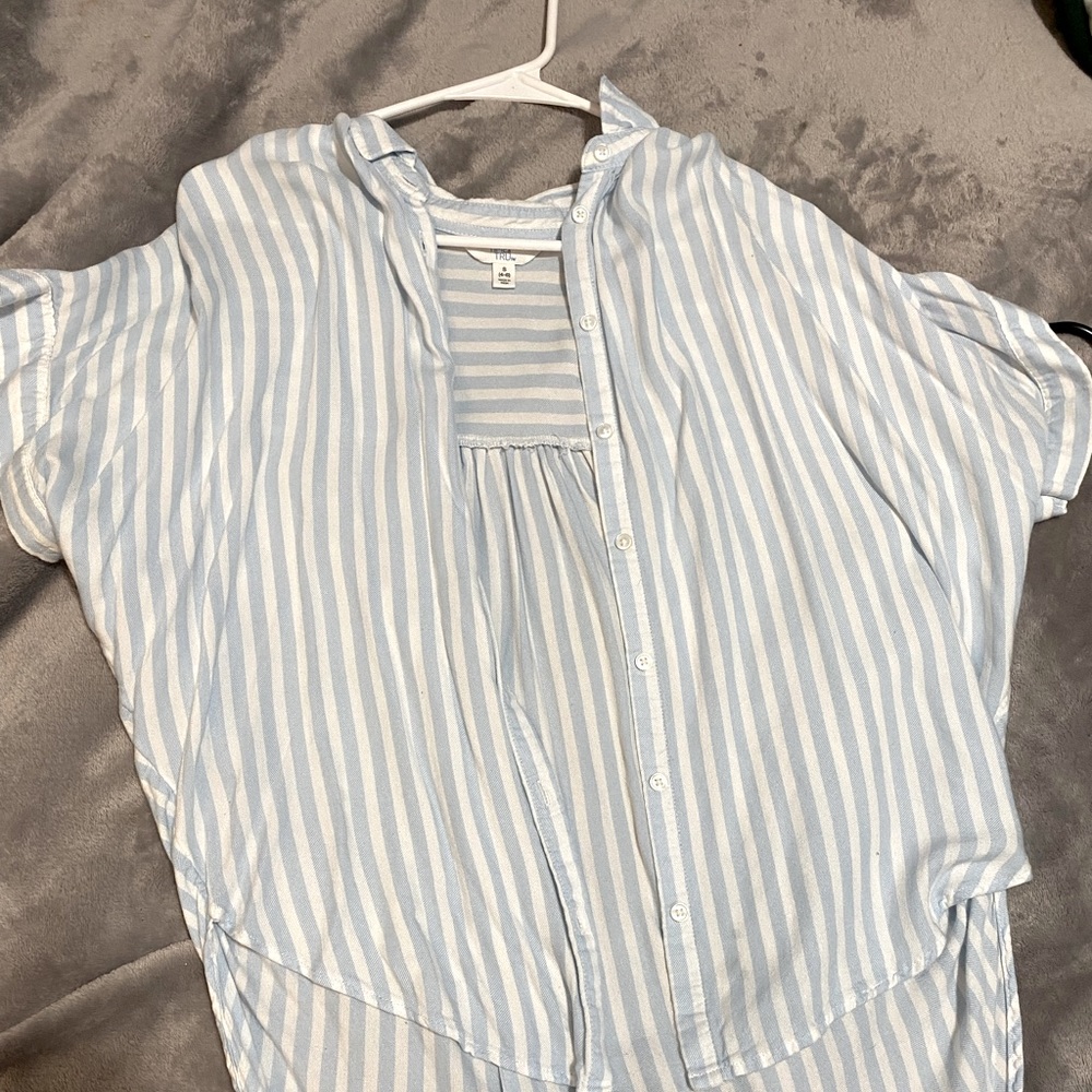 Striped shortsleeved cardigan